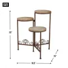 Vintage-Inspired Rustic Triple Plant Stand for Indoor and Outdoor Decor