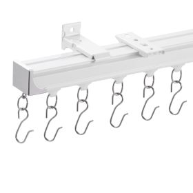 VEVOR Ceiling Curtain Track Set 8.9 FT/2.7 Meter Room Divider with Hooks White