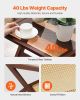 VEVOR Rattan Coffee Table, Z-Shaped Rattan Woven Bamboo Coffee Table with Tempered Glass Top