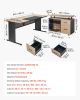 VEVOR L-Shaped Executive Desk, Modern Reversible Office Table with Drawers & Storage Cabinet, Heavy Duty Large Wooden Executive Table