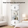 VEVOR 68" Tall Corner Storage Cabinet, 6 Tiers Farmhouse Storage Cabinet with 4 Wooden Doors & Adjustable Shelves