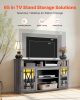 VEVOR TV Stand for TVs up to 65 inch, Farmhouse Entertainment Center with Light Strip