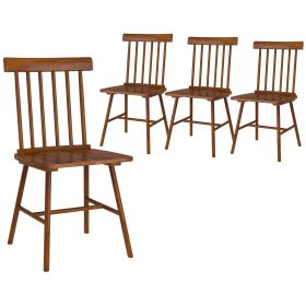 Wood Frame, Spindle Back For Dining Room, Light Brown (Color: Brown)