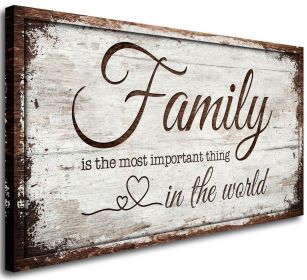 Family is Important Quotes Canvas Wall Art for Living Room|Family Wall Art|Family Prints Signs Framed|Family Wall Decor|Retro Picture Painting Artwork (size: 24inchesx48inches)