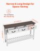 VEVOR 47 in Console Table, Farmhouse Desk Behind the Couch with Drawers and Bottom Storage Shelf