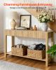 VEVOR 47 in Console Table, Farmhouse Desk Behind the Couch with Drawers and Bottom Storage Shelf